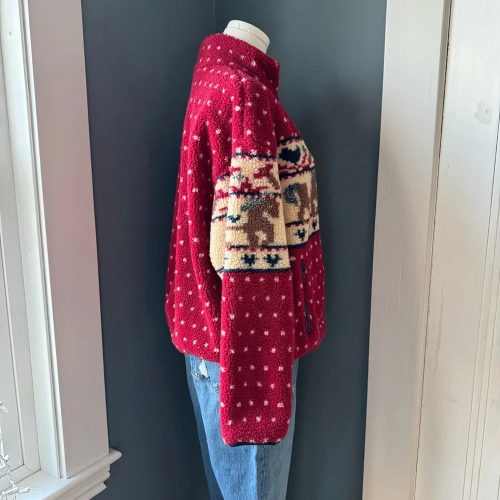 NWT Cider Sherpa Fleece Zip Up Nordic Print Jacket - Picture 5 of 16